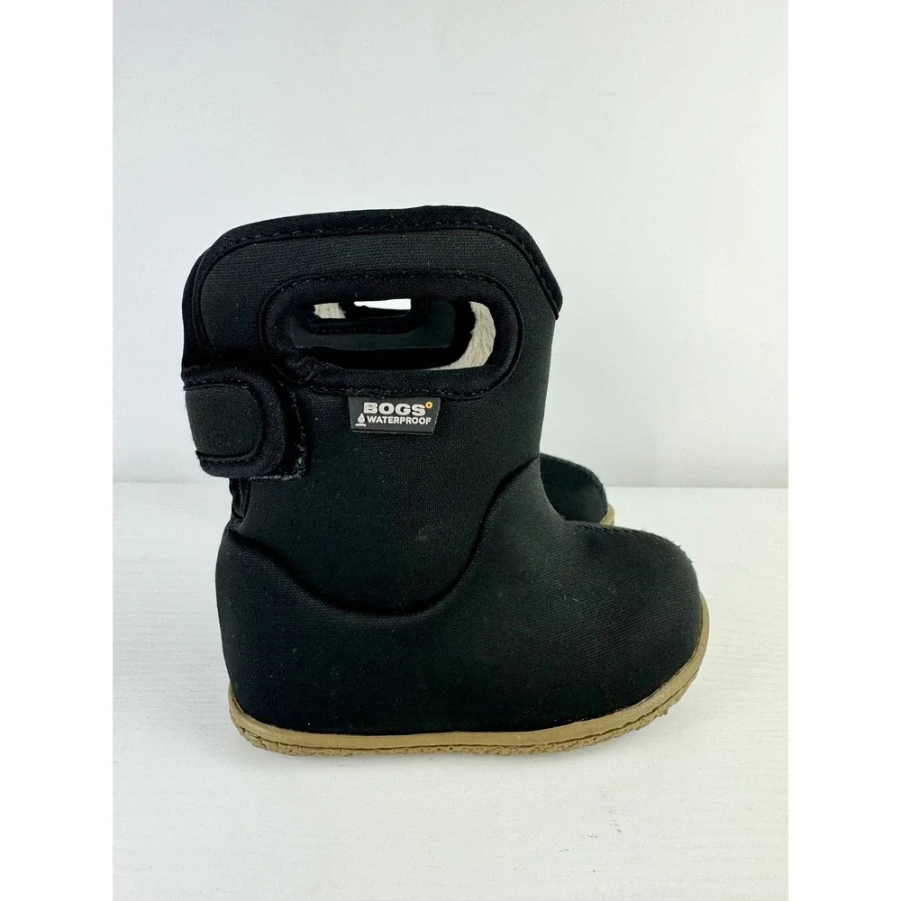 Bogs BabyBogs Solid Waterproof Winter Boots Black Infant Toddler SZ 4 Insulated